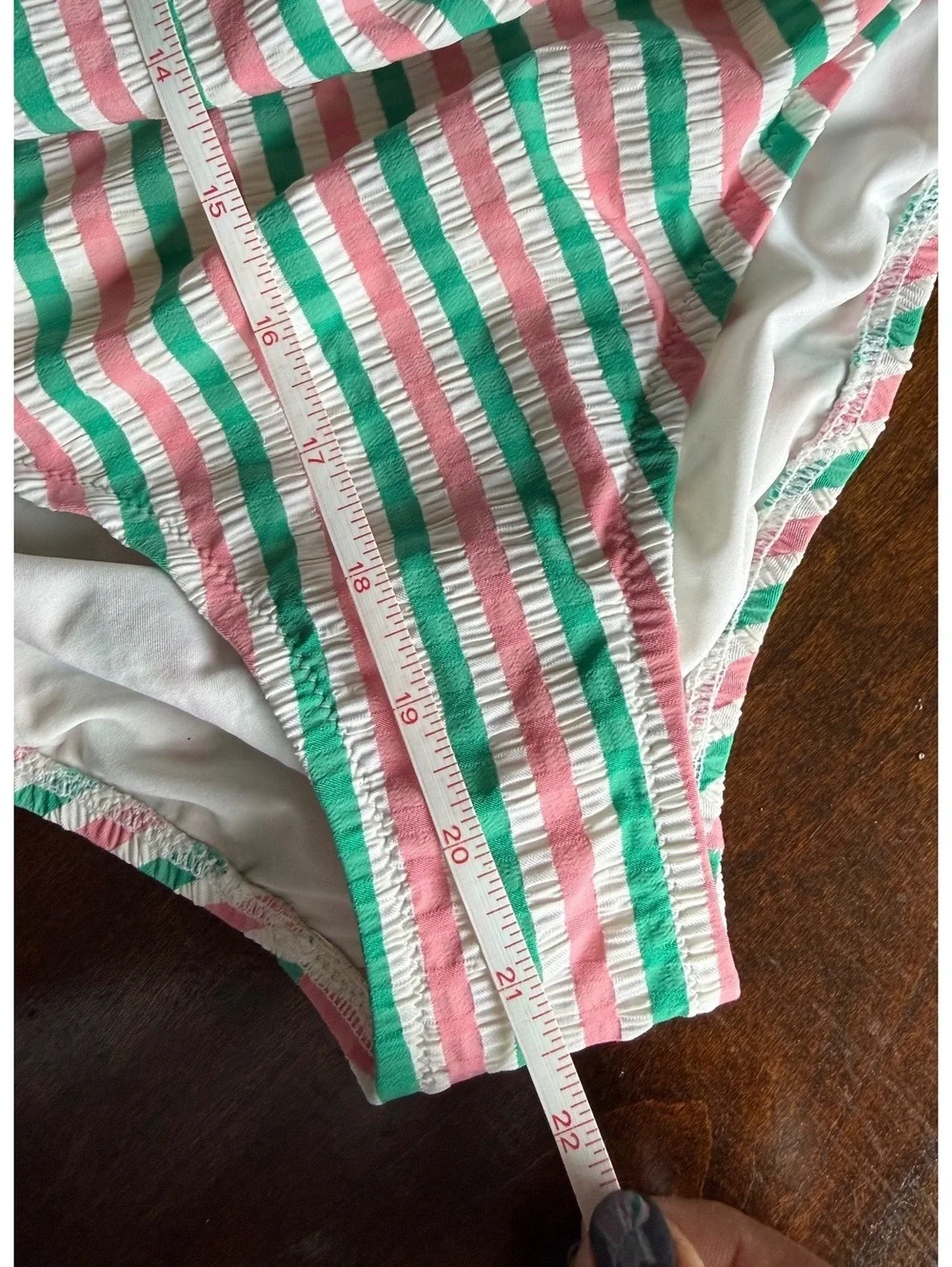 J.Crew Women's One Piece Swimsuit Size 6 Pink Green White Striped